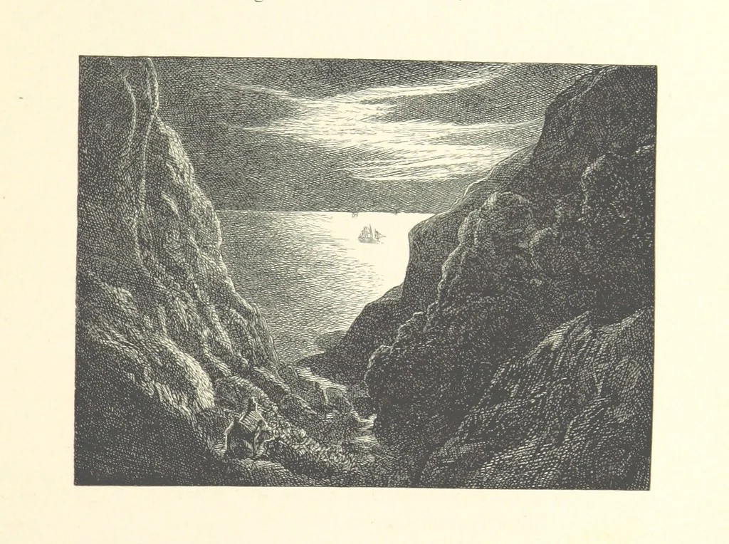 An illustration from Poems ... With illustrations by G. J. Pinwell, E. J. Poynter, ... engraved by the Brothers Dalziel, 1867, leaf 227