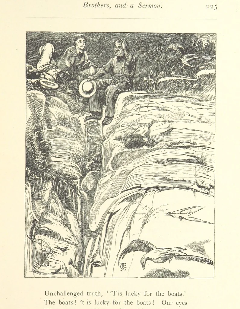 An illustration from Poems ... With illustrations by G. J. Pinwell, E. J. Poynter, ... engraved by the Brothers Dalziel, 1867, leaf 249