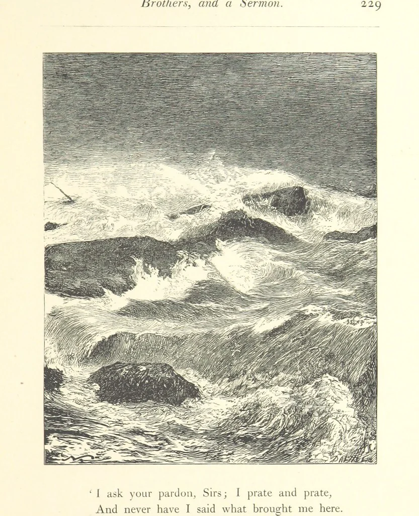 An illustration from Poems ... With illustrations by G. J. Pinwell, E. J. Poynter, ... engraved by the Brothers Dalziel, 1867, leaf 253