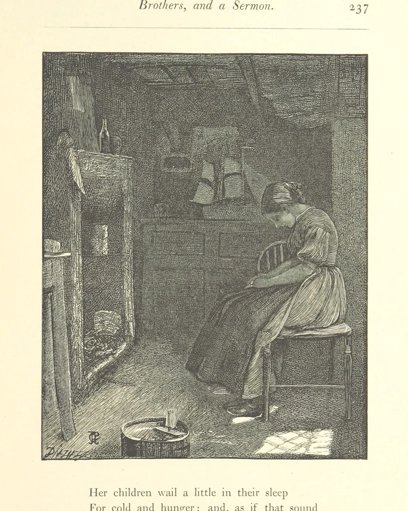 An illustration from Poems ... With illustrations by G. J. Pinwell, E. J. Poynter, ... engraved by the Brothers Dalziel, 1867, leaf 261