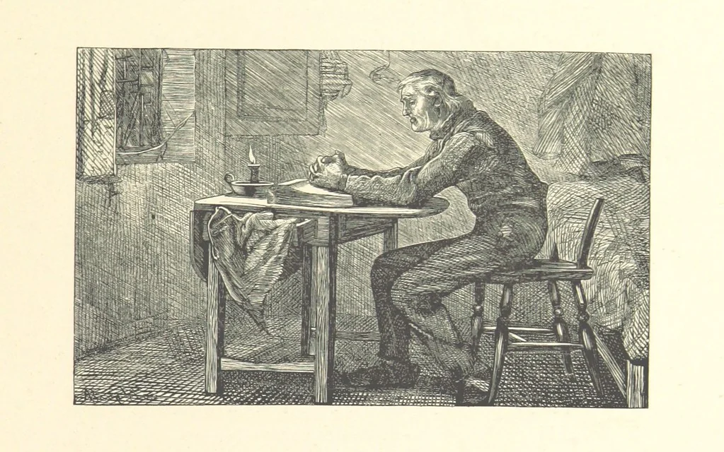 An illustration from Poems ... With illustrations by G. J. Pinwell, E. J. Poynter, ... engraved by the Brothers Dalziel, 1867, leaf 267