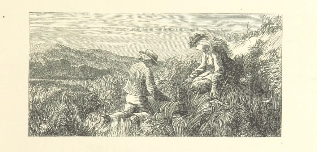 An illustration from Poems ... With illustrations by G. J. Pinwell, E. J. Poynter, ... engraved by the Brothers Dalziel, 1867, leaf 27
