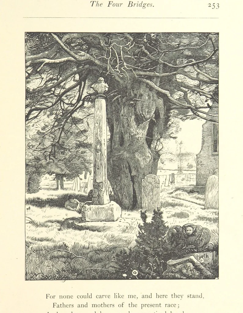 An illustration from Poems ... With illustrations by G. J. Pinwell, E. J. Poynter, ... engraved by the Brothers Dalziel, 1867, leaf 277