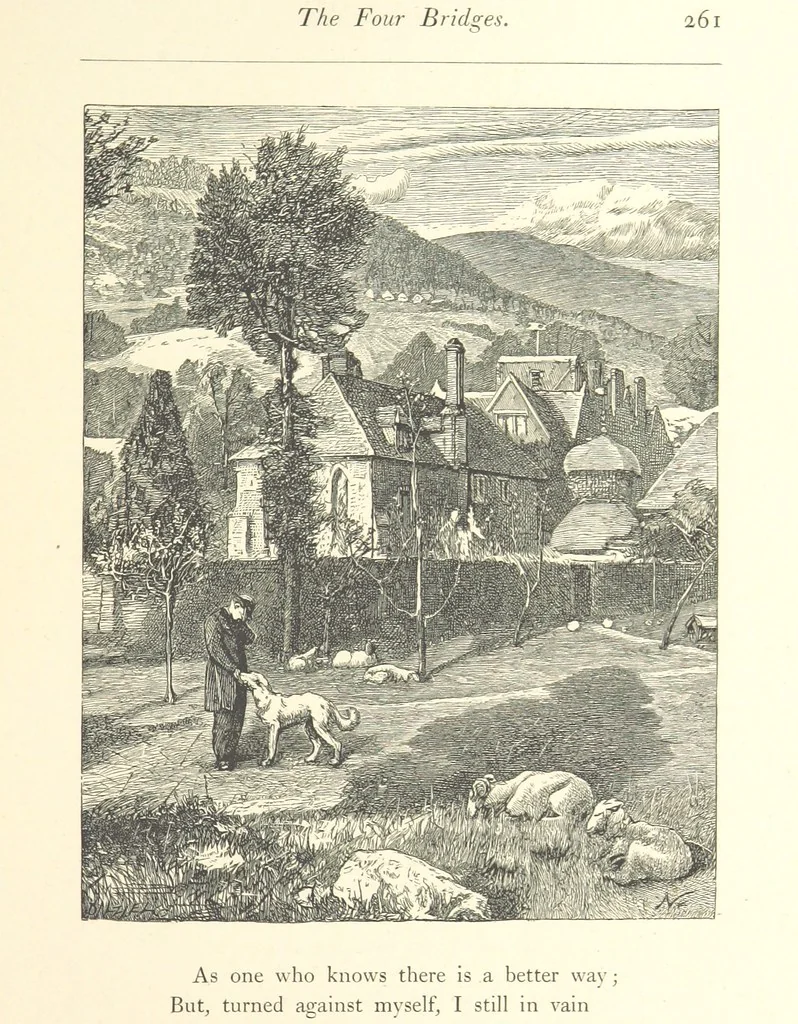 An illustration from Poems ... With illustrations by G. J. Pinwell, E. J. Poynter, ... engraved by the Brothers Dalziel, 1867, leaf 285