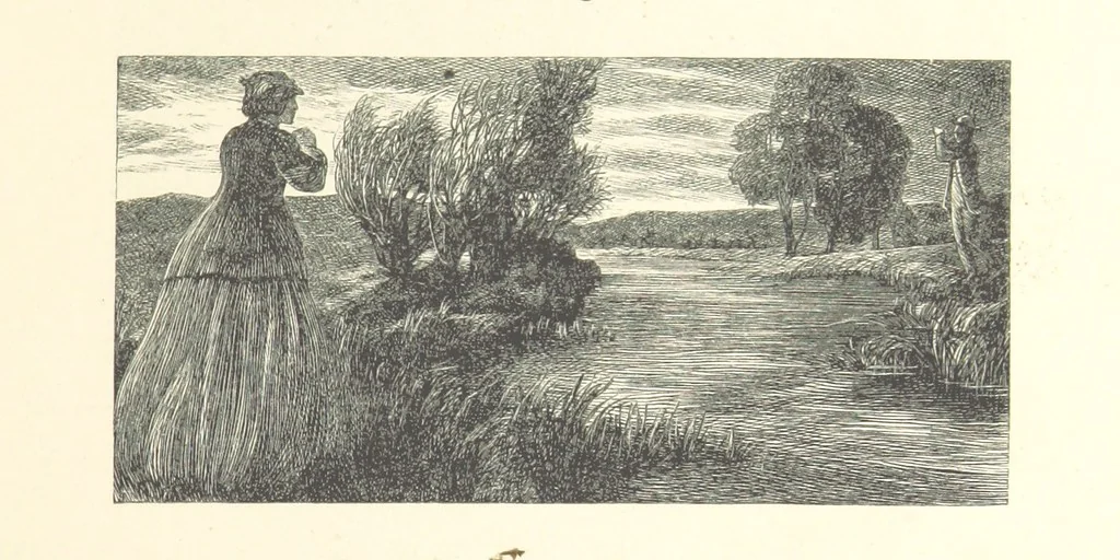 An illustration from Poems ... With illustrations by G. J. Pinwell, E. J. Poynter, ... engraved by the Brothers Dalziel, 1867, leaf 29