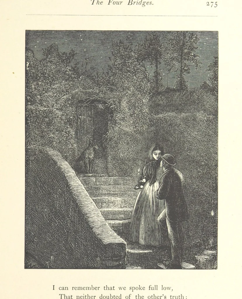 An illustration from Poems ... With illustrations by G. J. Pinwell, E. J. Poynter, ... engraved by the Brothers Dalziel, 1867, leaf 299