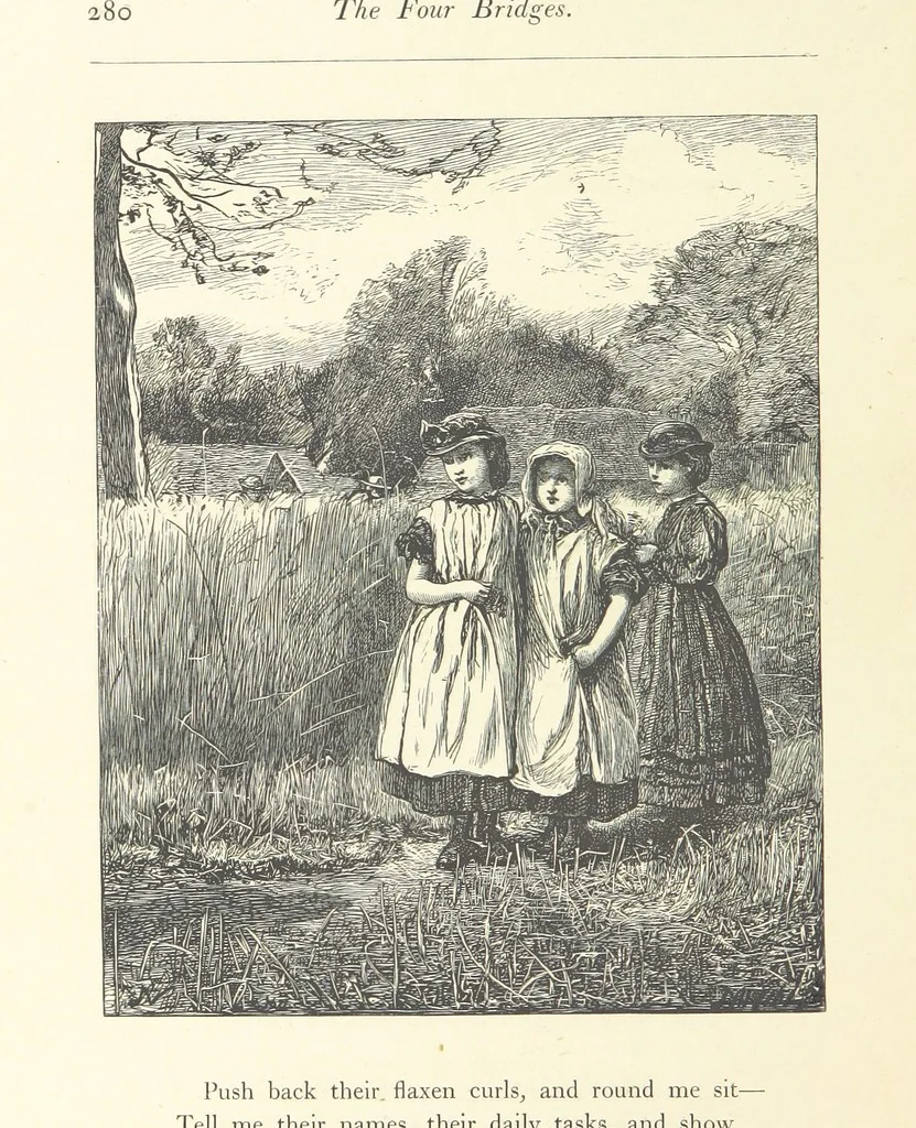An illustration from Poems ... With illustrations by G. J. Pinwell, E. J. Poynter, ... engraved by the Brothers Dalziel, 1867, leaf 304