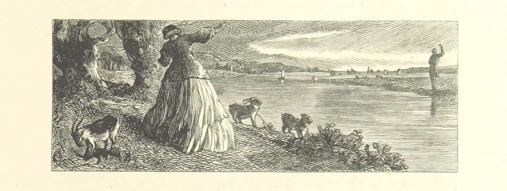 An illustration from Poems ... With illustrations by G. J. Pinwell, E. J. Poynter, ... engraved by the Brothers Dalziel, 1867, leaf 31