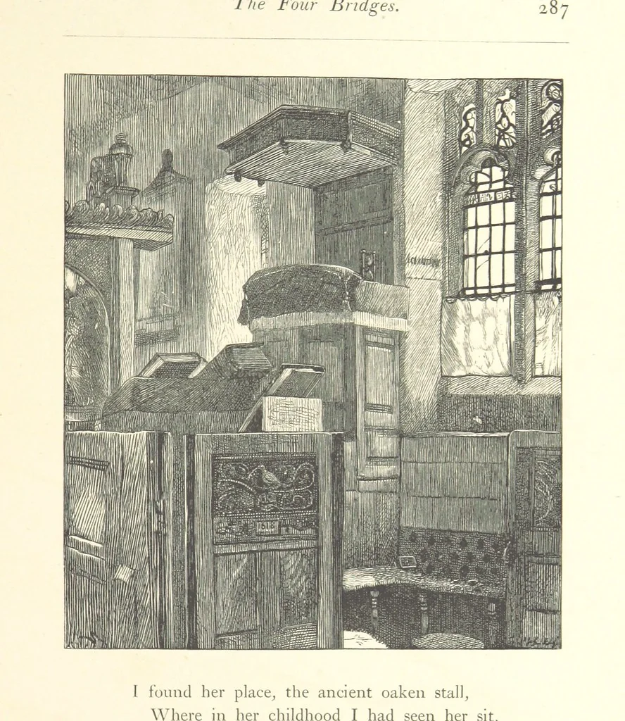 An illustration from Poems ... With illustrations by G. J. Pinwell, E. J. Poynter, ... engraved by the Brothers Dalziel, 1867, leaf 311