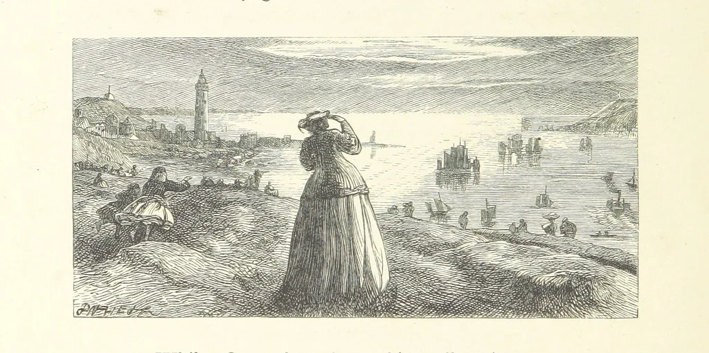 An illustration from Poems ... With illustrations by G. J. Pinwell, E. J. Poynter, ... engraved by the Brothers Dalziel, 1867, leaf 32