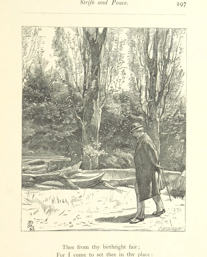 An illustration from Poems ... With illustrations by G. J. Pinwell, E. J. Poynter, ... engraved by the Brothers Dalziel, 1867, leaf 321
