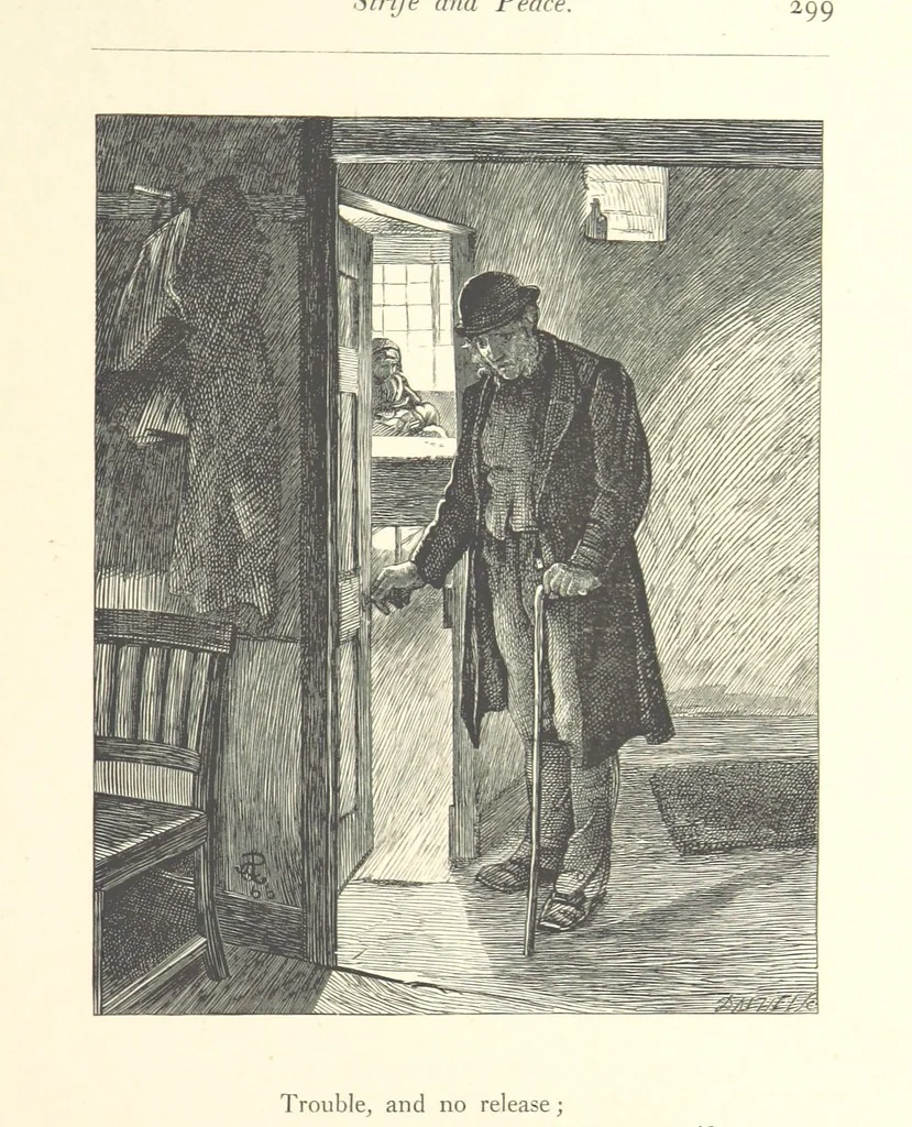 An illustration from Poems ... With illustrations by G. J. Pinwell, E. J. Poynter, ... engraved by the Brothers Dalziel, 1867, leaf 323