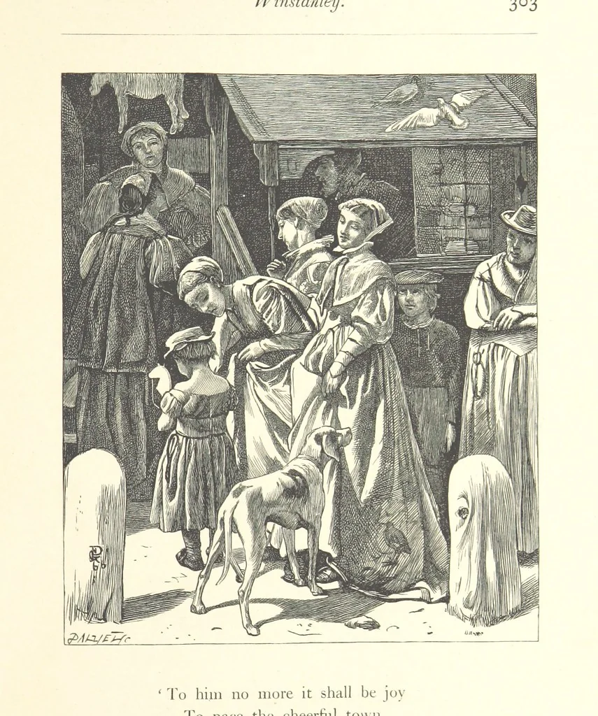 An illustration from Poems ... With illustrations by G. J. Pinwell, E. J. Poynter, ... engraved by the Brothers Dalziel, 1867, leaf 327