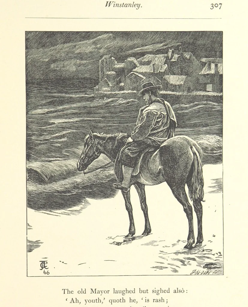 An illustration from Poems ... With illustrations by G. J. Pinwell, E. J. Poynter, ... engraved by the Brothers Dalziel, 1867, leaf 331