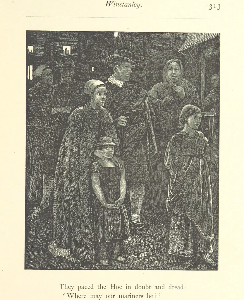 An illustration from Poems ... With illustrations by G. J. Pinwell, E. J. Poynter, ... engraved by the Brothers Dalziel, 1867, leaf 337