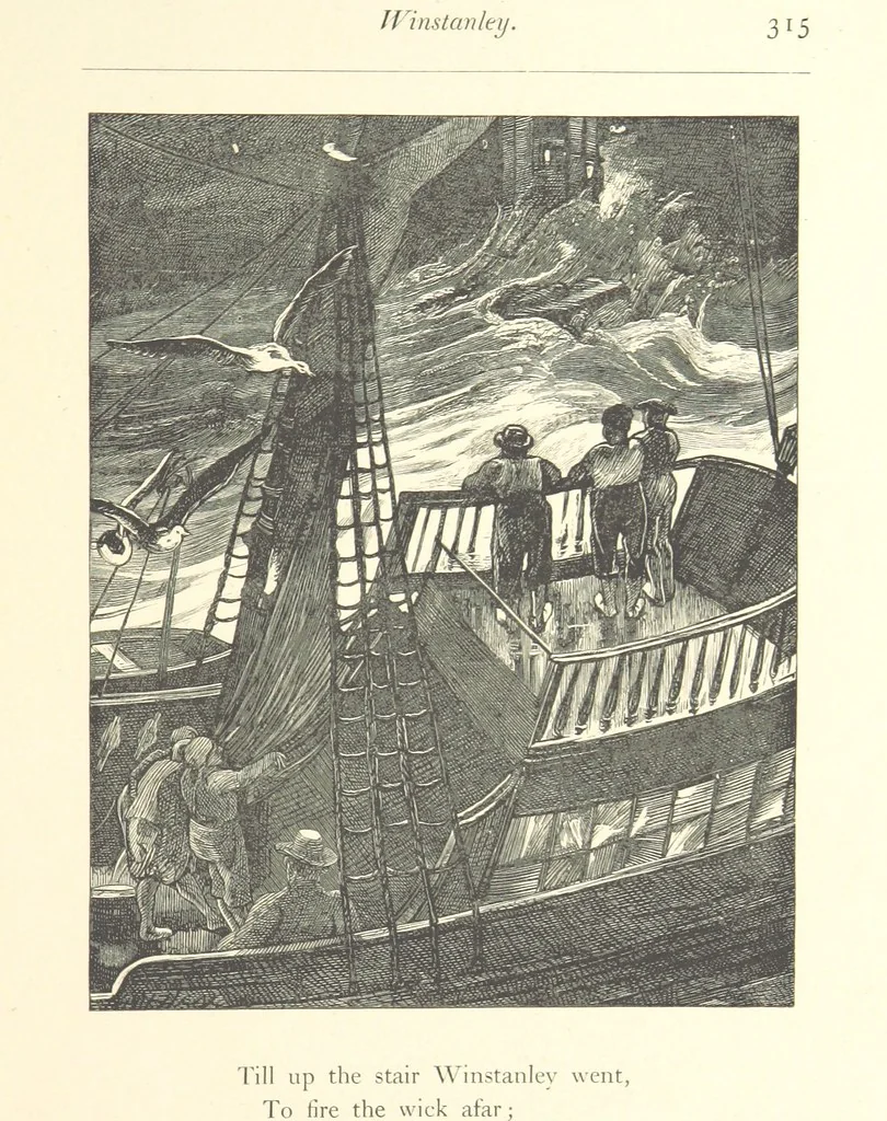 An illustration from Poems ... With illustrations by G. J. Pinwell, E. J. Poynter, ... engraved by the Brothers Dalziel, 1867, leaf 339