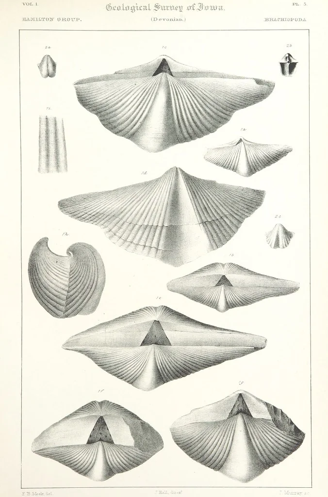 An illustration from Report on the Geological Survey of Iowa. By J. Hall, J. D. Whitney. [With maps.] vol. 1, 1858, leaf 283