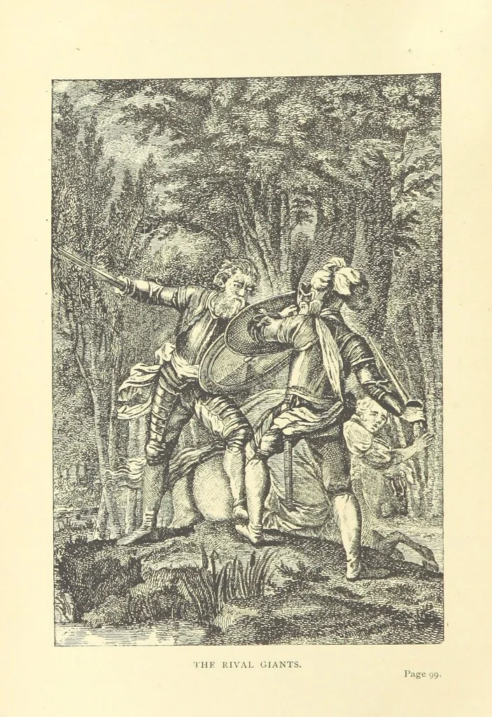 An illustration from Ishtar and Izdubar, the epic of Babylon; or, the Babylonian Goddess of Love and the Hero and Warrior King; constructed from the great Accadian Epic ... found in cuneiform inscriptions on tablets ... now deposited in the British Museum ... Restored in modern verse, by L. Le C. Hamilton, etc, 1884, leaf 140