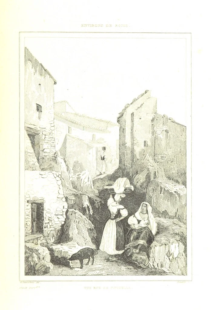 An illustration from Italie Pittoresque. Tableau historique et descriptif de l'Italie, du Piémont, de la Sardaigne, de Malte, de la Sicile et de la Corse, par ... De Norvins, C. Nodier ... Orné de dessins, etc, 1834, leaf 345
