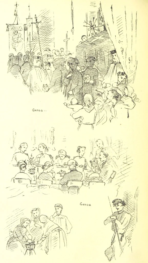 An illustration from Beaten Tracks: or, Pen and Pencil Sketches in Italy. By the authoress of “A Voyage en Zigzag” [Miss E. Tuckett, 1866, leaf 110