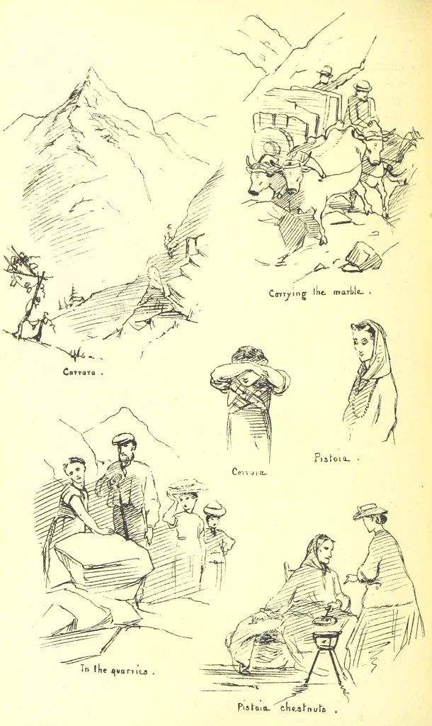 An illustration from Beaten Tracks: or, Pen and Pencil Sketches in Italy. By the authoress of “A Voyage en Zigzag” [Miss E. Tuckett, 1866, leaf 134
