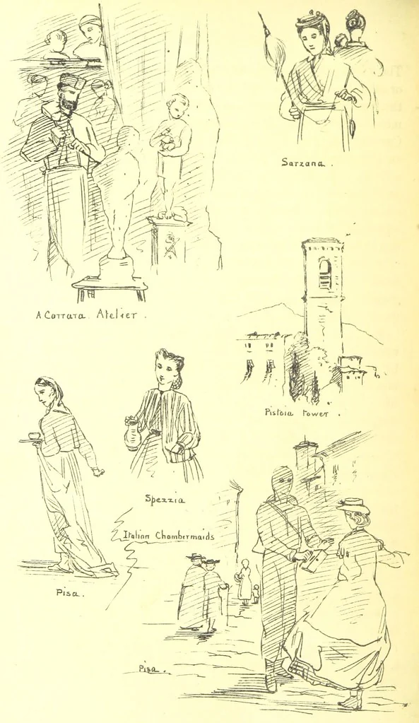 An illustration from Beaten Tracks: or, Pen and Pencil Sketches in Italy. By the authoress of “A Voyage en Zigzag” [Miss E. Tuckett, 1866, leaf 142