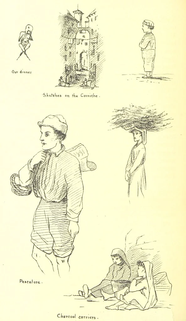 An illustration from Beaten Tracks: or, Pen and Pencil Sketches in Italy. By the authoress of “A Voyage en Zigzag” [Miss E. Tuckett, 1866, leaf 90