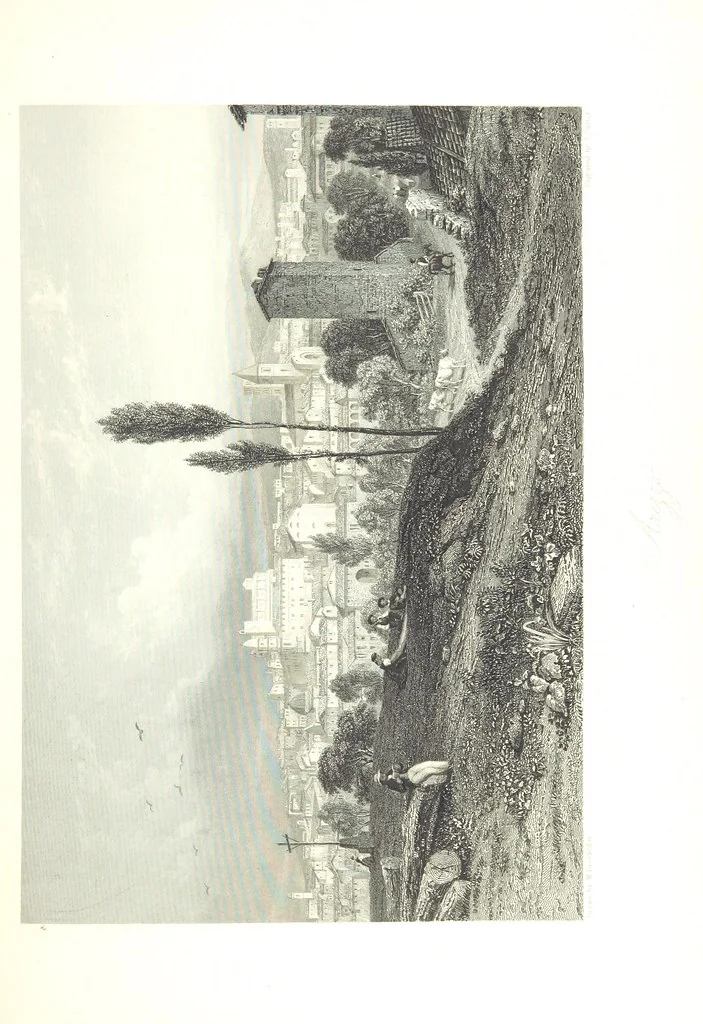 An illustration from Italy, classical, historical and picturesque. Illustrated in a series of views from drawings by Stanfield, R. A., Roberts, R. A., Harding, Prout, Leitch, Brockedon, Barnard, &c. &c. With descriptions of the scenes. Preceded by an introductory essay, on the recent history and present condition of Italy and the Italians, by Camillo Mapei (translated by David Dundas Scott), 1859, leaf 211