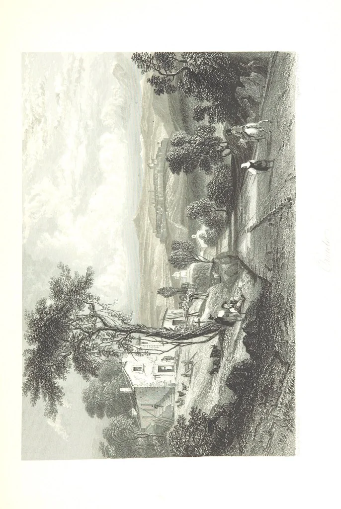 An illustration from Italy, classical, historical and picturesque. Illustrated in a series of views from drawings by Stanfield, R. A., Roberts, R. A., Harding, Prout, Leitch, Brockedon, Barnard, &c. &c. With descriptions of the scenes. Preceded by an introductory essay, on the recent history and present condition of Italy and the Italians, by Camillo Mapei (translated by David Dundas Scott), 1859, leaf 243