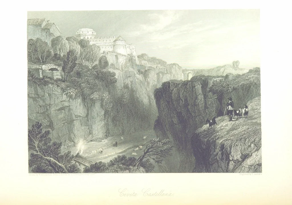 An illustration from Italy, classical, historical and picturesque. Illustrated in a series of views from drawings by Stanfield, R. A., Roberts, R. A., Harding, Prout, Leitch, Brockedon, Barnard, &c. &c. With descriptions of the scenes. Preceded by an introductory essay, on the recent history and present condition of Italy and the Italians, by Camillo Mapei (translated by David Dundas Scott), 1859, leaf 258