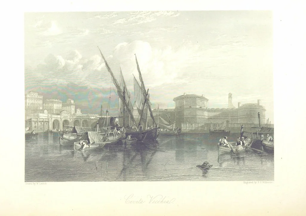 An illustration from Italy, classical, historical and picturesque. Illustrated in a series of views from drawings by Stanfield, R. A., Roberts, R. A., Harding, Prout, Leitch, Brockedon, Barnard, &c. &c. With descriptions of the scenes. Preceded by an introductory essay, on the recent history and present condition of Italy and the Italians, by Camillo Mapei (translated by David Dundas Scott), 1859, leaf 262