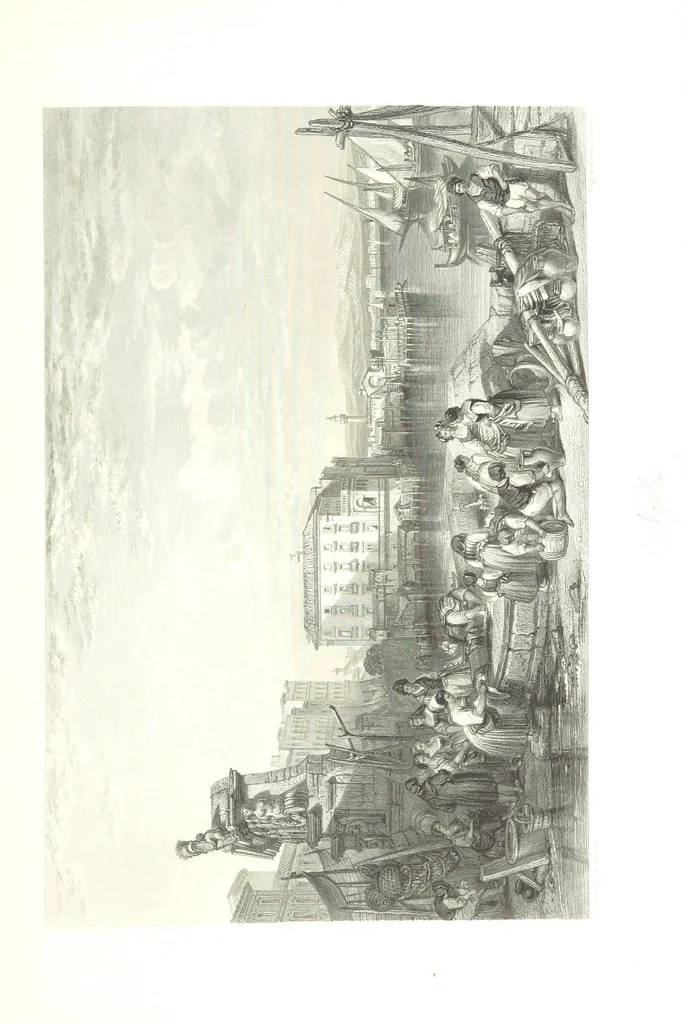 An illustration from Italy, classical, historical and picturesque. Illustrated in a series of views from drawings by Stanfield, R. A., Roberts, R. A., Harding, Prout, Leitch, Brockedon, Barnard, &c. &c. With descriptions of the scenes. Preceded by an introductory essay, on the recent history and present condition of Italy and the Italians, by Camillo Mapei (translated by David Dundas Scott), 1859, leaf 335