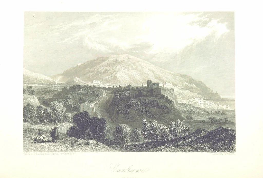 An illustration from Italy, classical, historical and picturesque. Illustrated in a series of views from drawings by Stanfield, R. A., Roberts, R. A., Harding, Prout, Leitch, Brockedon, Barnard, &c. &c. With descriptions of the scenes. Preceded by an introductory essay, on the recent history and present condition of Italy and the Italians, by Camillo Mapei (translated by David Dundas Scott), 1859, leaf 348