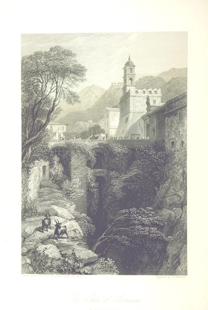 An illustration from Italy, classical, historical and picturesque. Illustrated in a series of views from drawings by Stanfield, R. A., Roberts, R. A., Harding, Prout, Leitch, Brockedon, Barnard, &c. &c. With descriptions of the scenes. Preceded by an introductory essay, on the recent history and present condition of Italy and the Italians, by Camillo Mapei (translated by David Dundas Scott), 1859, leaf 352