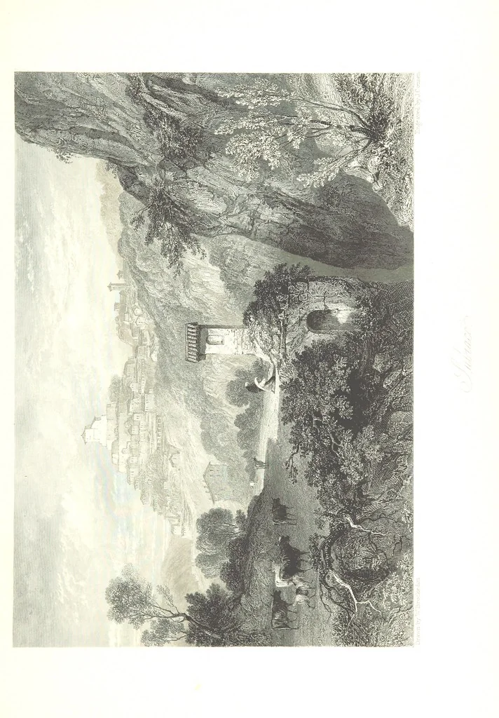 An illustration from Italy, classical, historical and picturesque. Illustrated in a series of views from drawings by Stanfield, R. A., Roberts, R. A., Harding, Prout, Leitch, Brockedon, Barnard, &c. &c. With descriptions of the scenes. Preceded by an introductory essay, on the recent history and present condition of Italy and the Italians, by Camillo Mapei (translated by David Dundas Scott), 1859, leaf 381