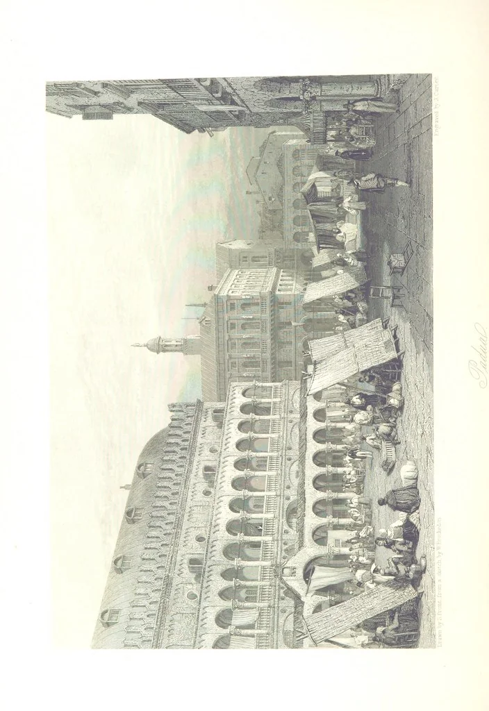 An illustration from Italy, classical, historical and picturesque. Illustrated in a series of views from drawings by Stanfield, R. A., Roberts, R. A., Harding, Prout, Leitch, Brockedon, Barnard, &c. &c. With descriptions of the scenes. Preceded by an introductory essay, on the recent history and present condition of Italy and the Italians, by Camillo Mapei (translated by David Dundas Scott), 1859, leaf 414
