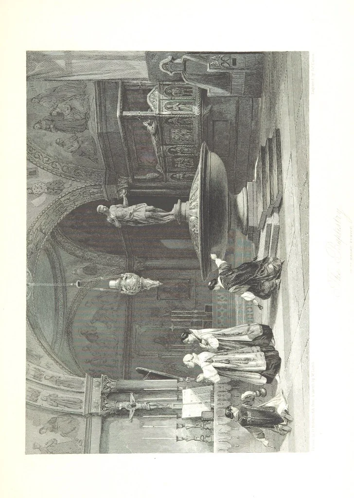 An illustration from Italy, classical, historical and picturesque. Illustrated in a series of views from drawings by Stanfield, R. A., Roberts, R. A., Harding, Prout, Leitch, Brockedon, Barnard, &c. &c. With descriptions of the scenes. Preceded by an introductory essay, on the recent history and present condition of Italy and the Italians, by Camillo Mapei (translated by David Dundas Scott), 1859, leaf 435