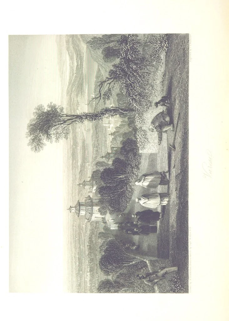 An illustration from Italy, classical, historical and picturesque. Illustrated in a series of views from drawings by Stanfield, R. A., Roberts, R. A., Harding, Prout, Leitch, Brockedon, Barnard, &c. &c. With descriptions of the scenes. Preceded by an introductory essay, on the recent history and present condition of Italy and the Italians, by Camillo Mapei (translated by David Dundas Scott), 1859, leaf 466