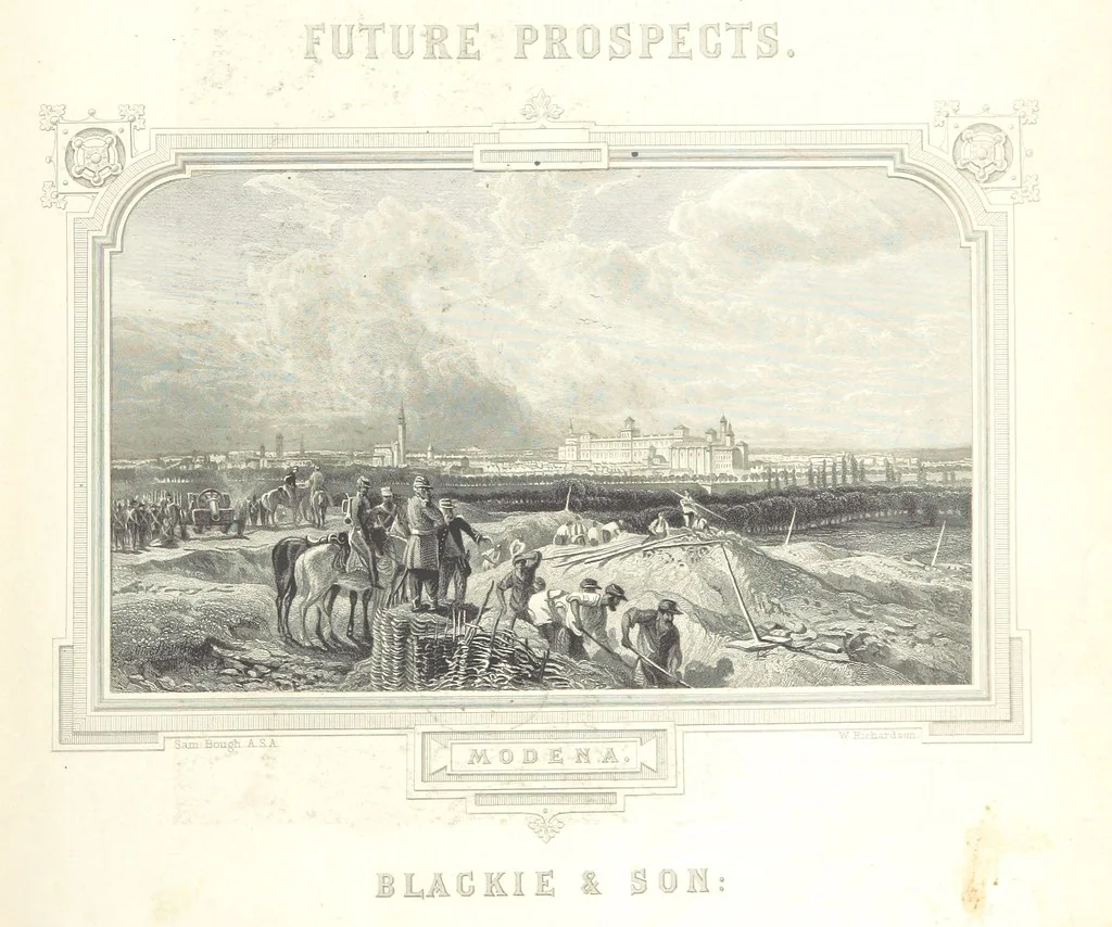 An illustration from Italy, illustrated and described, in a series of views from drawings by Stanfield, R.A., Roberts, R.A., Harding, Prout, Leitch, Brockedon, Barnard, &c. &c. With descriptions of the scenes. And an introductory essay. on the political, religious, and moral state of Italy. By Camillo Mapei [translated by David Dundas Scott] ... And a sketch of the history and progress of Italy during the last fifteen years, 1847-62, in continuation of Dr. Mapei's essay. By the Rev. Gavin Carlyle, 1864, leaf 13