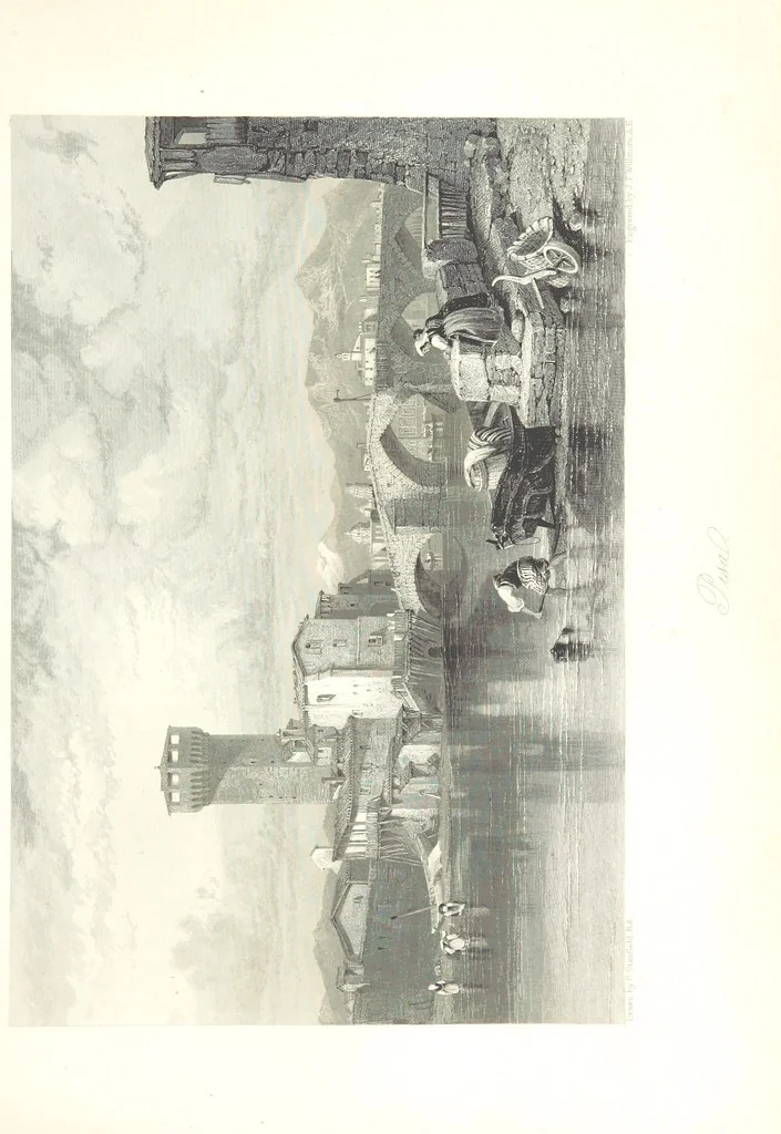 An illustration from Italy, illustrated and described, in a series of views from drawings by Stanfield, R.A., Roberts, R.A., Harding, Prout, Leitch, Brockedon, Barnard, &c. &c. With descriptions of the scenes. And an introductory essay. on the political, religious, and moral state of Italy. By Camillo Mapei [translated by David Dundas Scott] ... And a sketch of the history and progress of Italy during the last fifteen years, 1847-62, in continuation of Dr. Mapei's essay. By the Rev. Gavin Carlyle, 1864, leaf 259