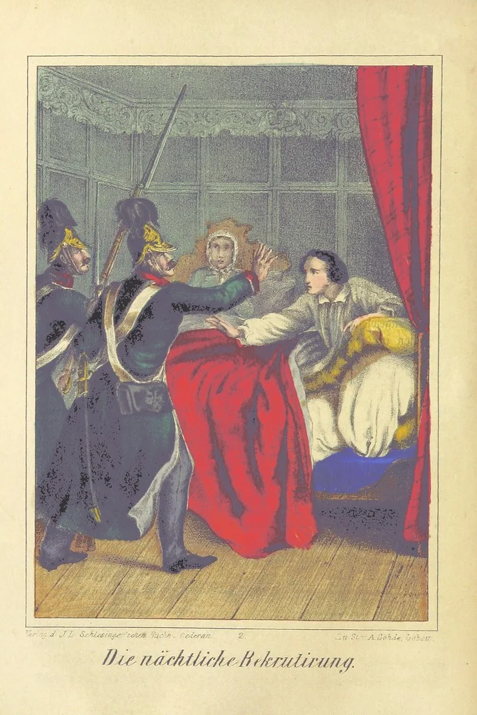 An illustration from Die nächtlichen Rächer und die unsichtbare Regierung. Scenen und Skizzen aus den Geheimnissen der jüngsten polnischen Revolution, 1864, leaf 94