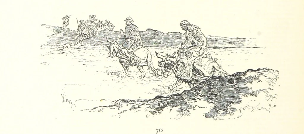 An illustration from On the Trail of Don Quixote: being a record of rambles in the ancient province of La Mancha ... Illustrated by D. Vierge, 1897, leaf 104