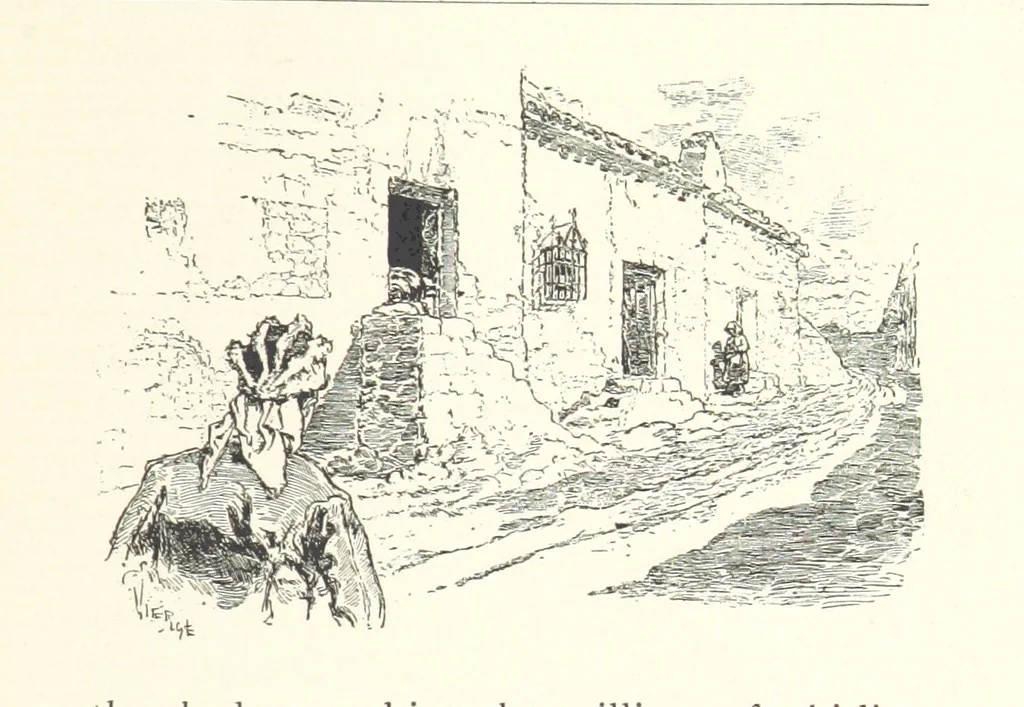 An illustration from On the Trail of Don Quixote: being a record of rambles in the ancient province of La Mancha ... Illustrated by D. Vierge, 1897, leaf 105