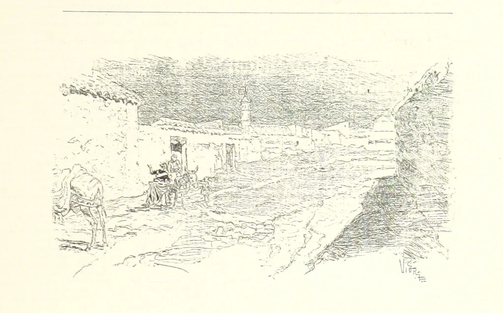An illustration from On the Trail of Don Quixote: being a record of rambles in the ancient province of La Mancha ... Illustrated by D. Vierge, 1897, leaf 113
