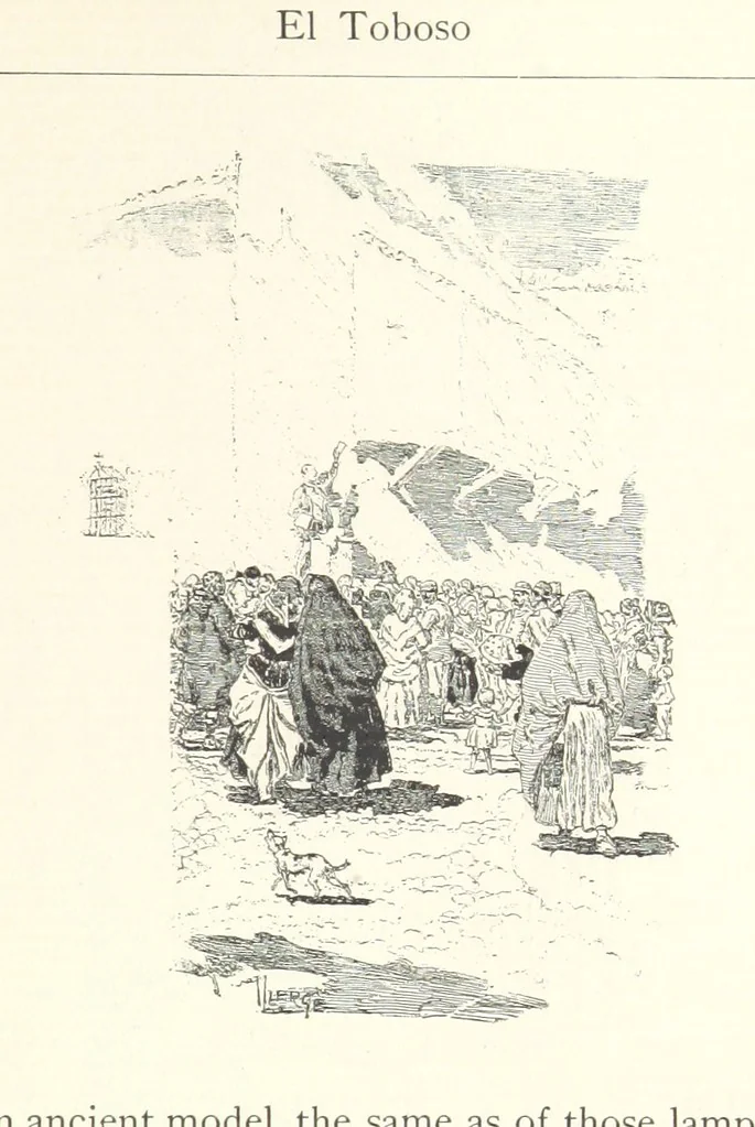 An illustration from On the Trail of Don Quixote: being a record of rambles in the ancient province of La Mancha ... Illustrated by D. Vierge, 1897, leaf 155