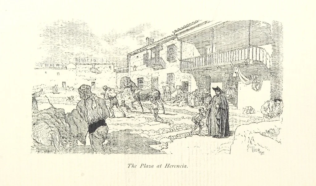 An illustration from On the Trail of Don Quixote: being a record of rambles in the ancient province of La Mancha ... Illustrated by D. Vierge, 1897, leaf 156