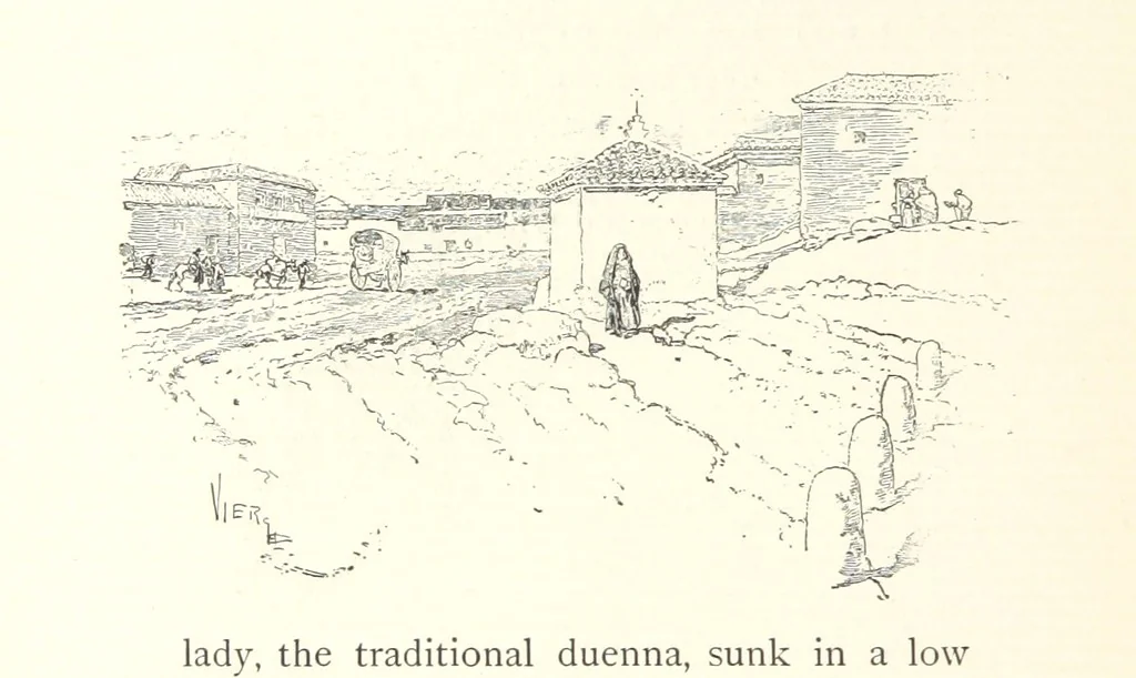 An illustration from On the Trail of Don Quixote: being a record of rambles in the ancient province of La Mancha ... Illustrated by D. Vierge, 1897, leaf 160