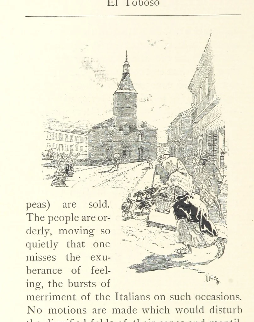 An illustration from On the Trail of Don Quixote: being a record of rambles in the ancient province of La Mancha ... Illustrated by D. Vierge, 1897, leaf 164