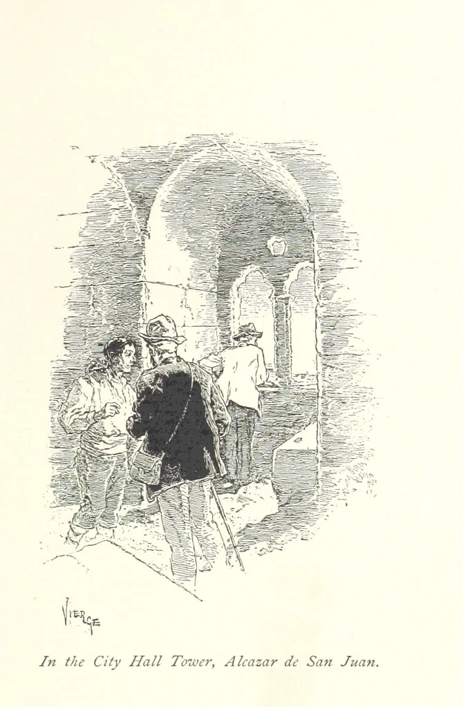 An illustration from On the Trail of Don Quixote: being a record of rambles in the ancient province of La Mancha ... Illustrated by D. Vierge, 1897, leaf 165