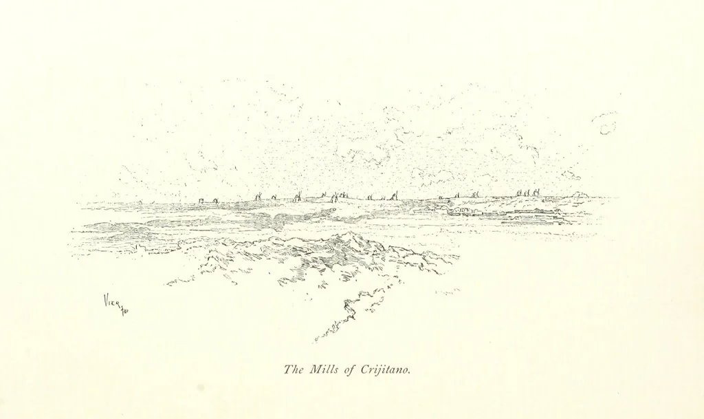 An illustration from On the Trail of Don Quixote: being a record of rambles in the ancient province of La Mancha ... Illustrated by D. Vierge, 1897, leaf 166